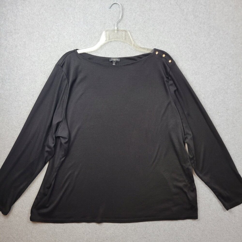 Talbots Womens Top Size 3X Rhinestone Buttond Shirt Pullover Mature Modal Supima